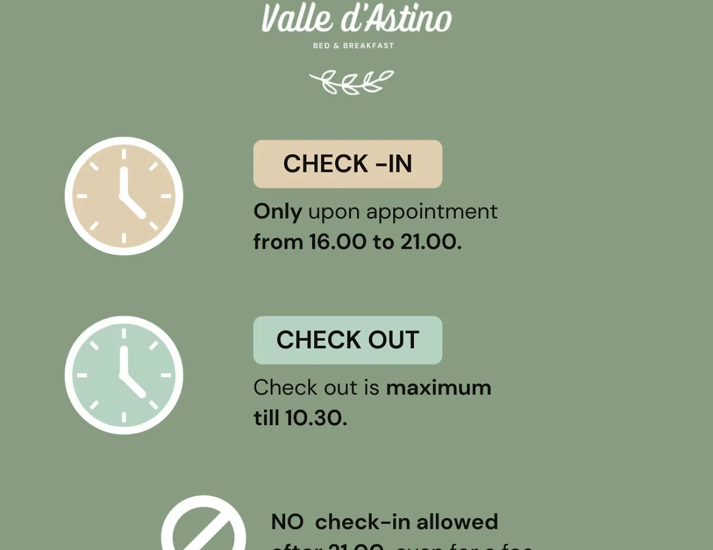 B&B Valle D\'Astino contacts